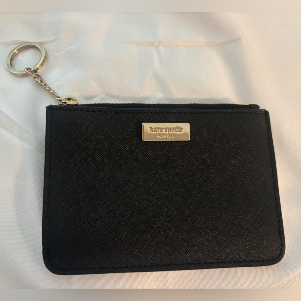 Kate Spade Black Zip Card Holder with Keychain